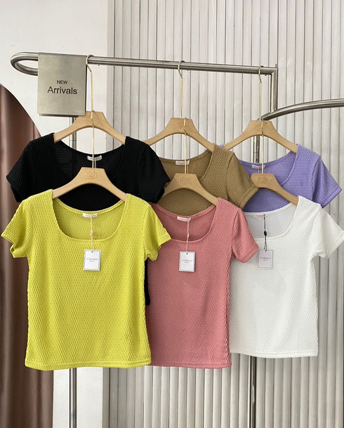 Casual Square Neck Stretchable Tops